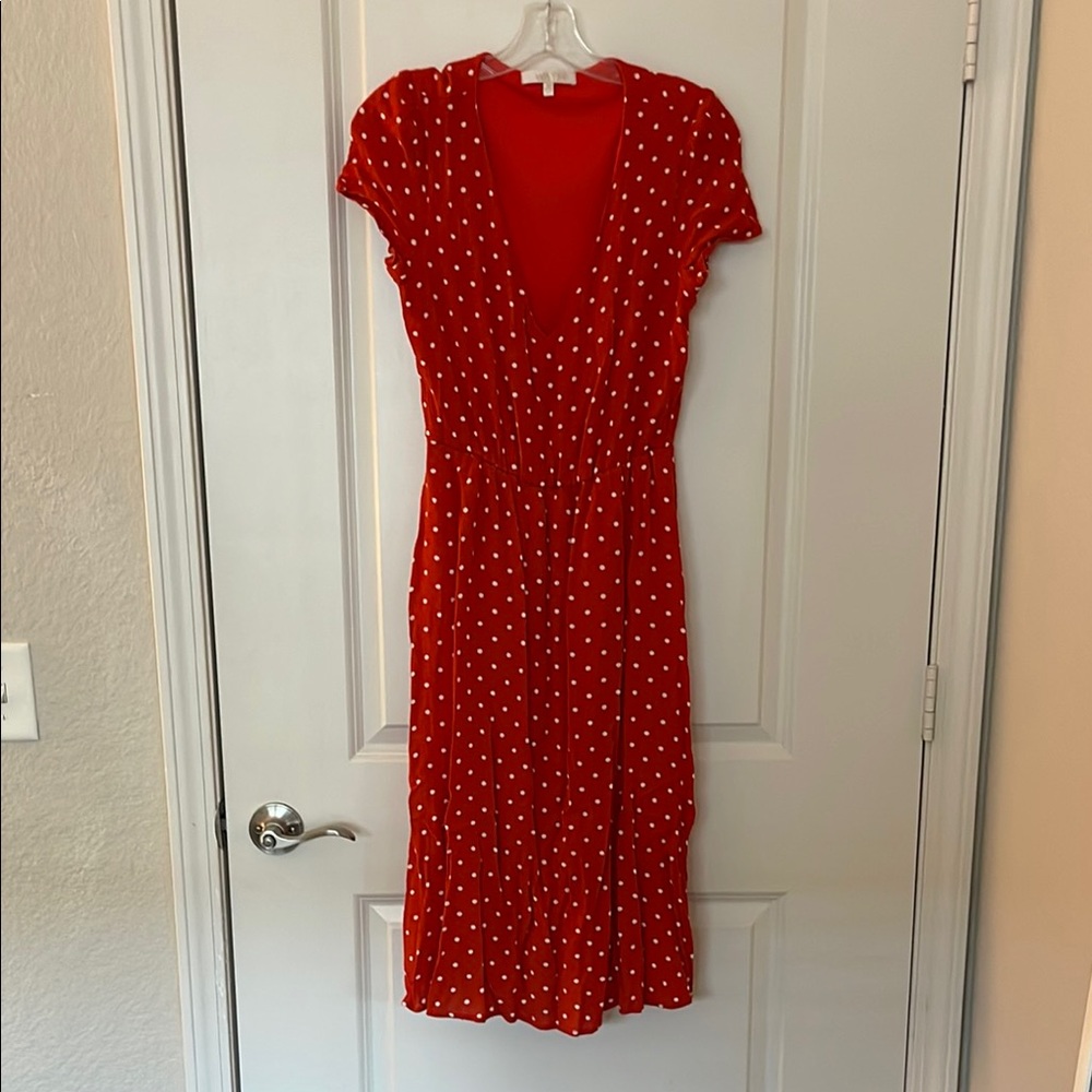 Red Orange Polka Dot Dress
